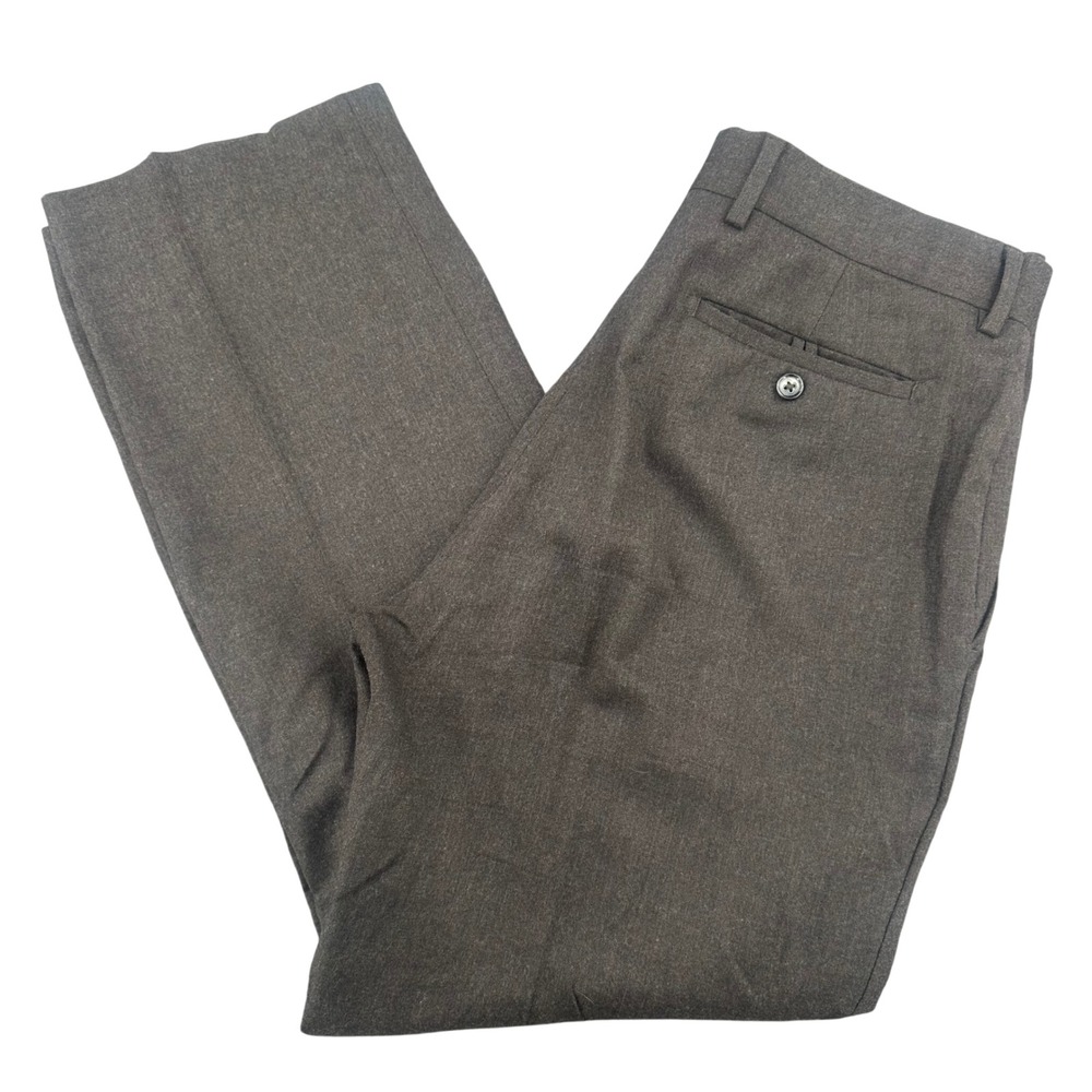 Banana Republic Modern Fit Mens 34x32 Wool Dress Pants Brown Charcoal Trousers